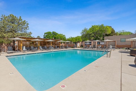 the swimming pool at our apartments at Acacia Gardens, Albuquerque, NM