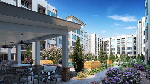 Dominium_Briar Park_Exterior Courtyard Rendering