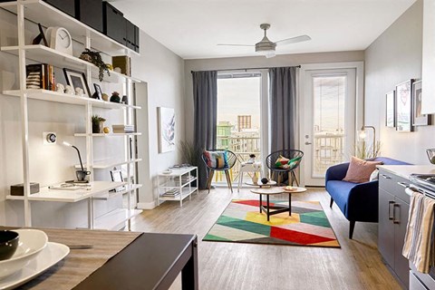 Living Room With Attached Balcony at The George & The Leonard, Atlanta