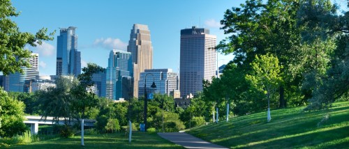 view of downtown Minneapolis during summer