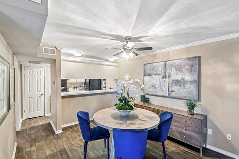 Model Dining Room at Davenport Apartments in Dallas, TX