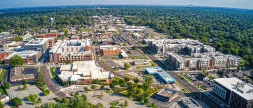 Aerial view of Overland Park, KS, a suburb of Kansas City.